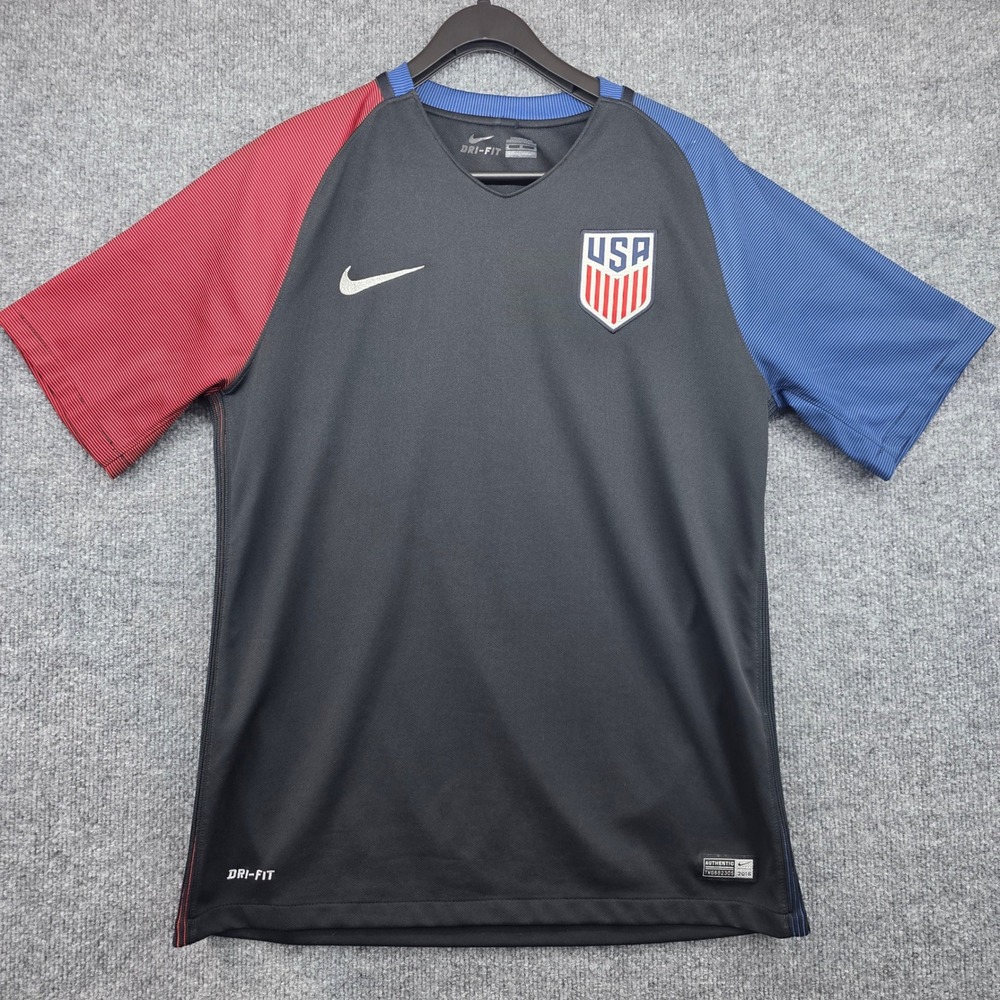 Nike USMNT 2016 Away Soccer Jersey Mens Black Red Blue Dri-FIT